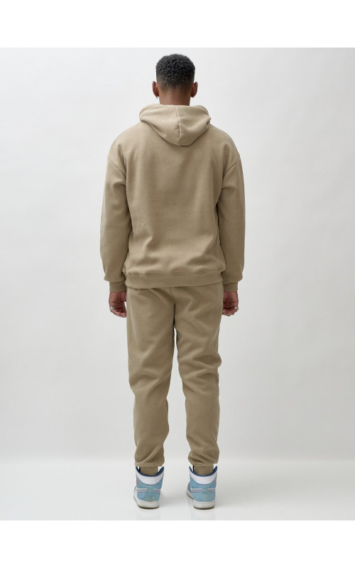 Мужской демисезонный спортивный костюм на флисе, бежевый, для спорта в Тюмени