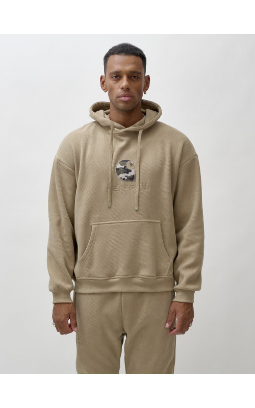 Мужской демисезонный спортивный костюм на флисе, бежевый, для спорта в Тюмени