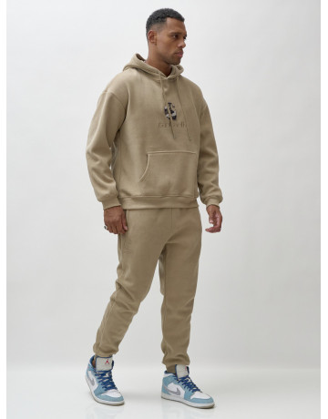 Мужской демисезонный спортивный костюм на флисе, бежевый, для спорта в Тюмени