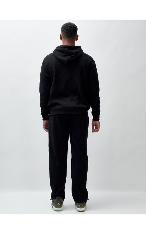 Мужской демисезонный спортивный костюм на флисе, чёрный, для спорта. в Тюмени