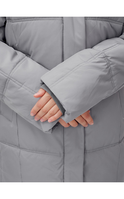 Длинный женский пуховик летучая мышь для зимы