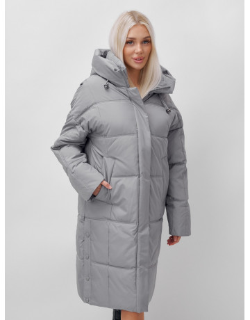 Длинный женский пуховик летучая мышь для зимы