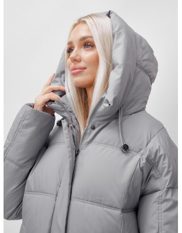 Длинный женский пуховик летучая мышь для зимы