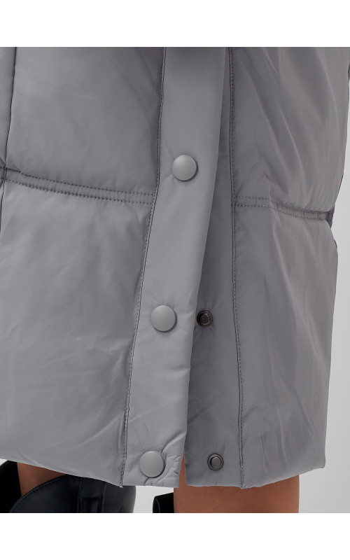 Длинный женский пуховик летучая мышь для зимы