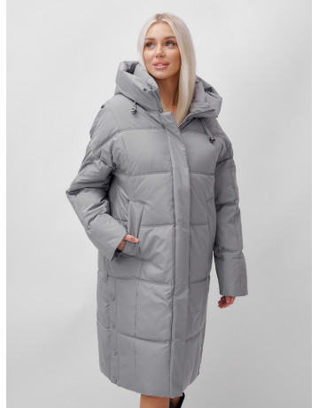 Длинный женский пуховик летучая мышь для зимы