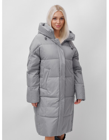 Длинный женский пуховик летучая мышь для зимы