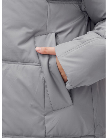 Длинный женский пуховик летучая мышь для зимы