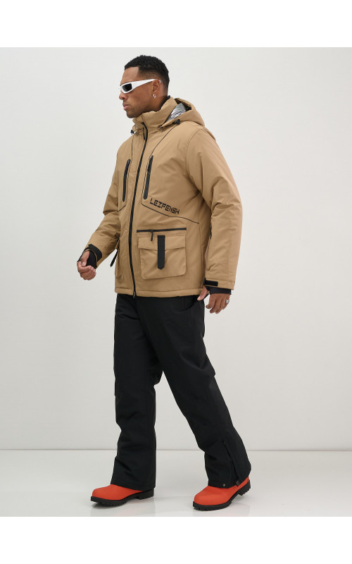 Мужской горнолыжный костюм: куртка и полукомбинезон для зимы