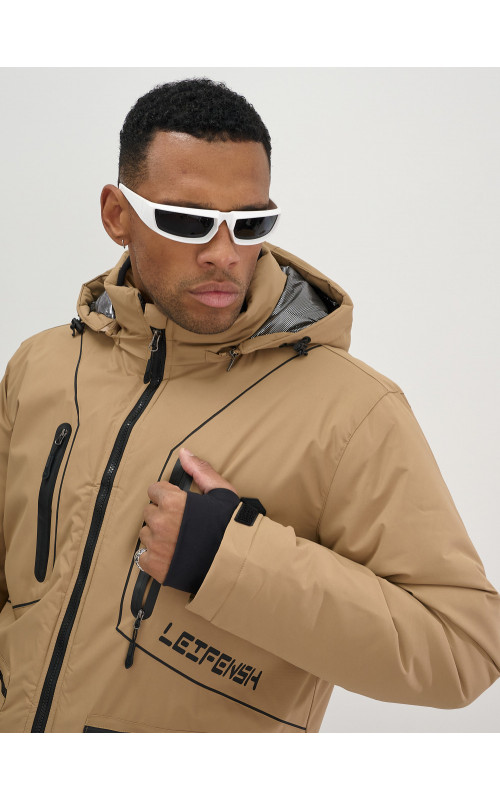 Мужской горнолыжный костюм: куртка и полукомбинезон для зимы