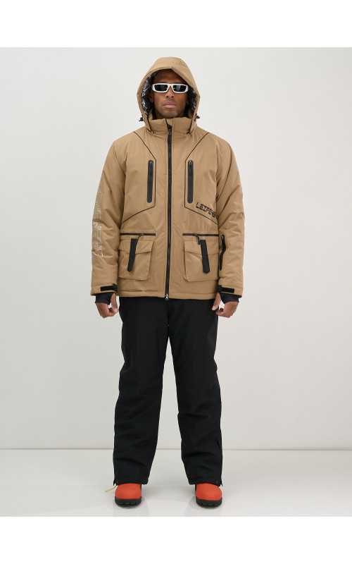 Мужской горнолыжный костюм: куртка и полукомбинезон для зимы