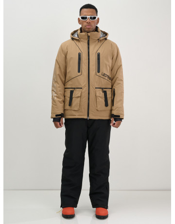 Мужской горнолыжный костюм: куртка и полукомбинезон для зимы