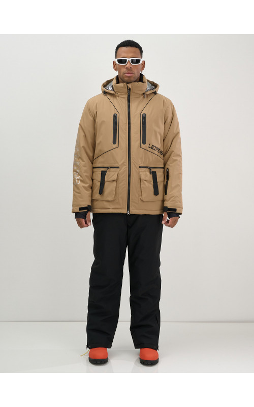 Мужской горнолыжный костюм: куртка и полукомбинезон для зимы