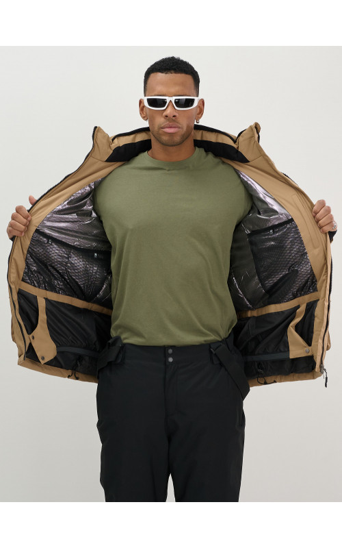 Мужской горнолыжный костюм: куртка и полукомбинезон для зимы