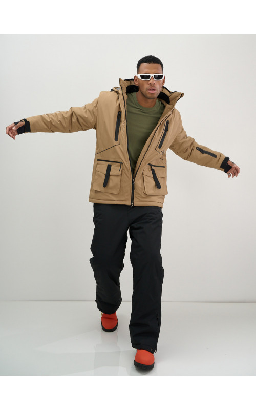 Мужской горнолыжный костюм: куртка и полукомбинезон для зимы