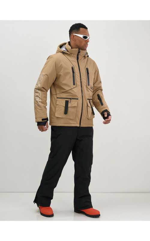 Мужской горнолыжный костюм: куртка и полукомбинезон для зимы