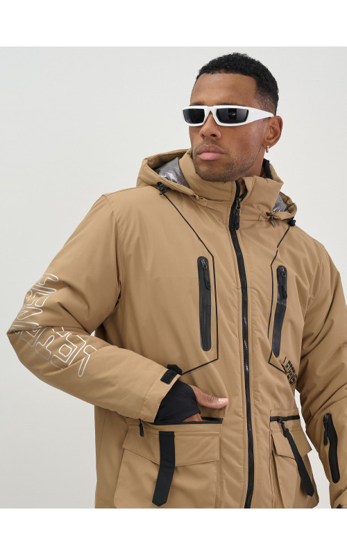 Мужской горнолыжный костюм: куртка и полукомбинезон для зимы