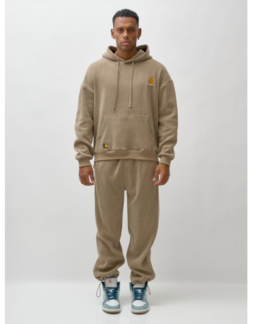 Мужской демисезонный спортивный костюм на флисе, бежевый, для спорта в Тюмени