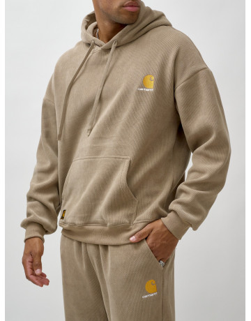 Мужской демисезонный спортивный костюм на флисе, бежевый, для спорта в Тюмени