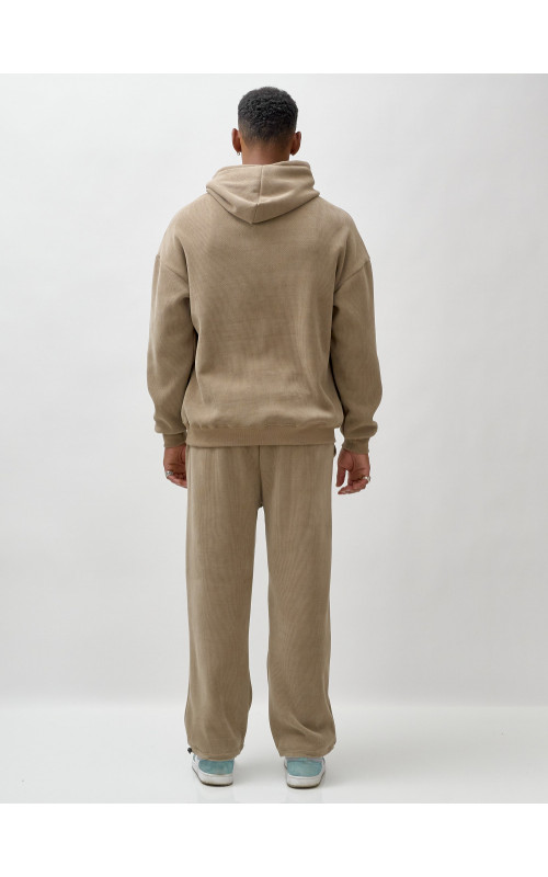 Мужской демисезонный спортивный костюм на флисе, бежевый, для спорта в Тюмени