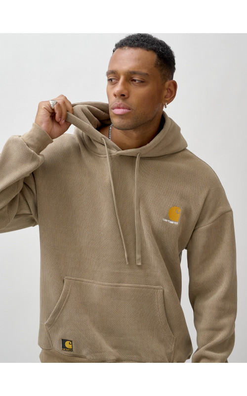 Мужской демисезонный спортивный костюм на флисе, бежевый, для спорта в Тюмени