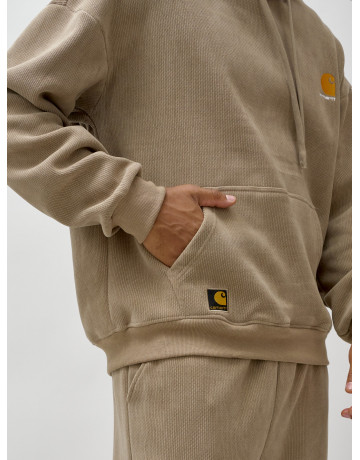 Мужской демисезонный спортивный костюм на флисе, бежевый, для спорта в Тюмени