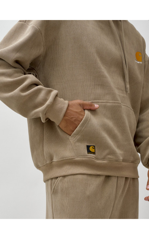 Мужской демисезонный спортивный костюм на флисе, бежевый, для спорта в Тюмени