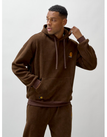 Мужской демисезонный спортивный костюм на флисе, коричневый, для спорта. в Тюмени