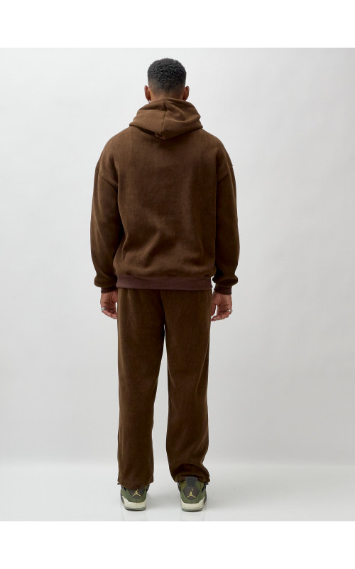 Мужской демисезонный спортивный костюм на флисе, коричневый, для спорта. в Тюмени