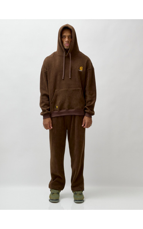 Мужской демисезонный спортивный костюм на флисе, коричневый, для спорта. в Тюмени