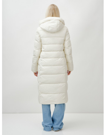 Длинный зимний пуховик с капюшоном для женщин