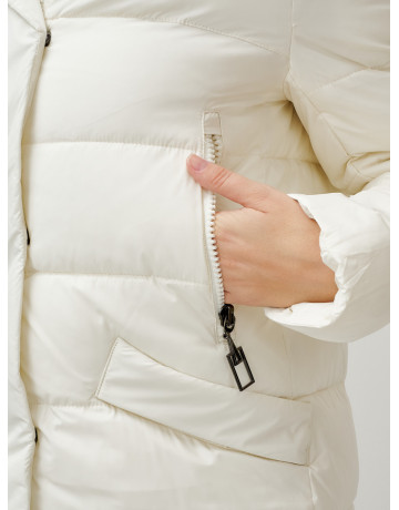 Длинный зимний пуховик с капюшоном для женщин