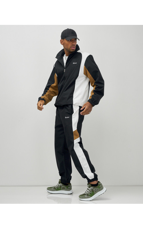 Мужской спортивный костюм для весны и лета, чёрный, для спорта. в Тюмени