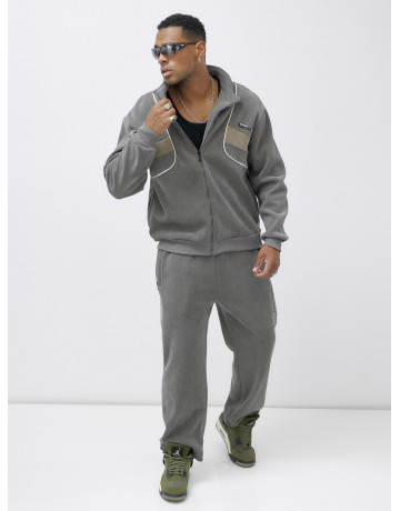 Мужской демисезонный спортивный костюм на флисе, серый, для спорта. в Тюмени