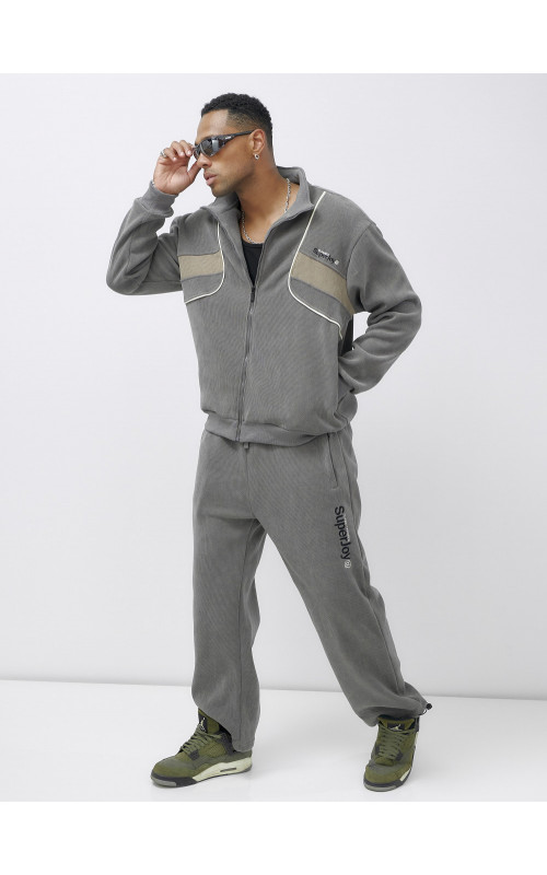 Мужской демисезонный спортивный костюм на флисе, серый, для спорта. в Тюмени