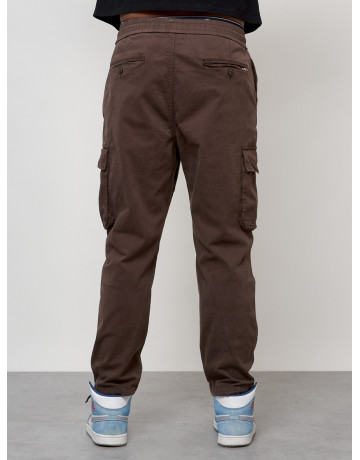 Мужские брюки карго с накладными карманами, коричневые в Тюмени