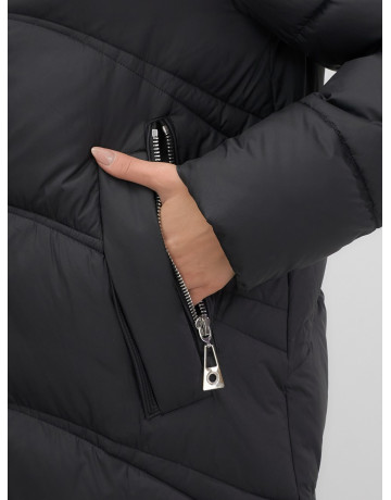 Длинный зимний пуховик с капюшоном для женщин