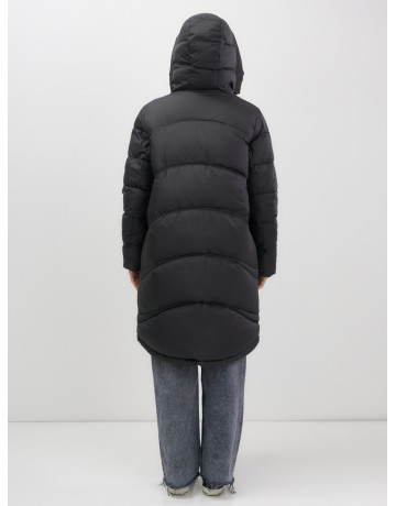 Длинный зимний пуховик с капюшоном для женщин