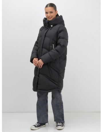 Длинный зимний пуховик с капюшоном для женщин