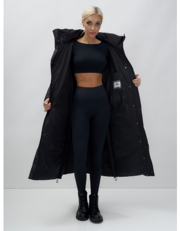 Длинный зимний пуховик с капюшоном для женщин