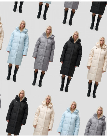 Длинный зимний пуховик для женщин