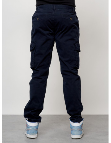 Мужские брюки карго с накладными карманами, тёмно-синие. в Тюмени