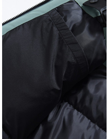 Мужская зимняя парка с капюшоном и мехом енот, зелёный, для активного отдыха в Тюмени