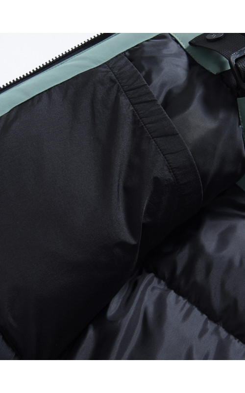 Мужская зимняя парка с капюшоном и мехом енот, зелёный, для активного отдыха в Тюмени