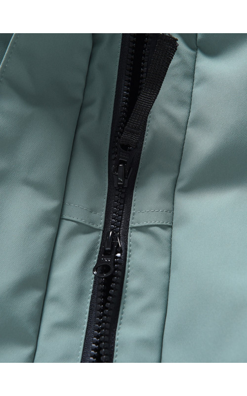 Мужская зимняя парка с капюшоном и мехом енот, зелёный, для активного отдыха в Тюмени