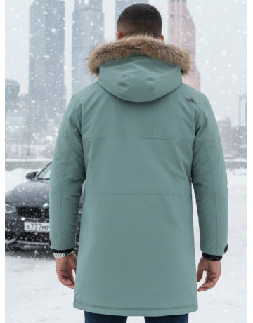 Мужская зимняя парка с мехом енота для холодной погоды