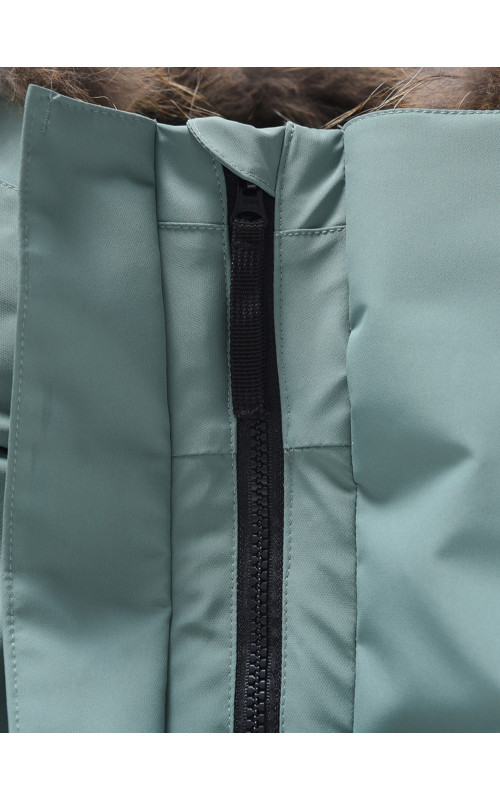 Мужская зимняя парка с капюшоном и мехом енот, зелёный, для активного отдыха в Тюмени