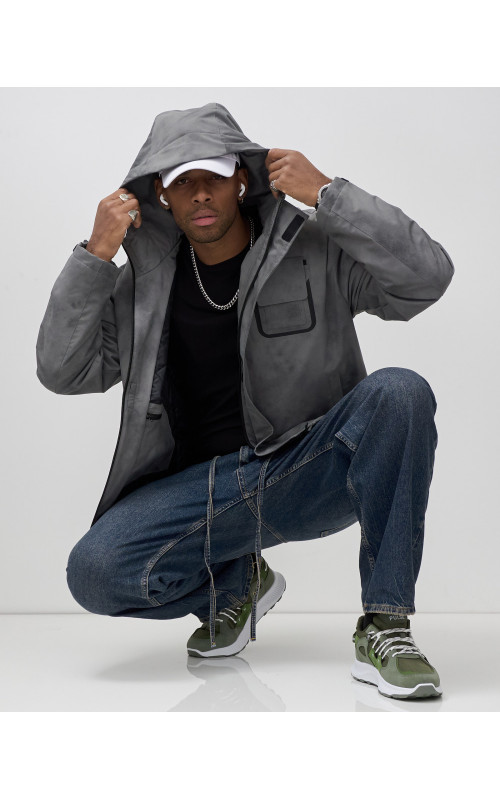 Мужская спортивная куртка для весны и осени, серый, для спорта в Тюмени