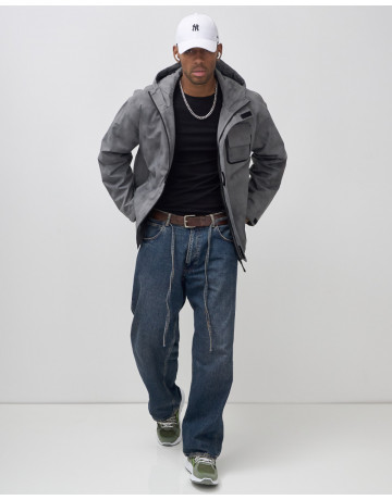 Мужская спортивная куртка для весны и осени, серый, для спорта в Тюмени