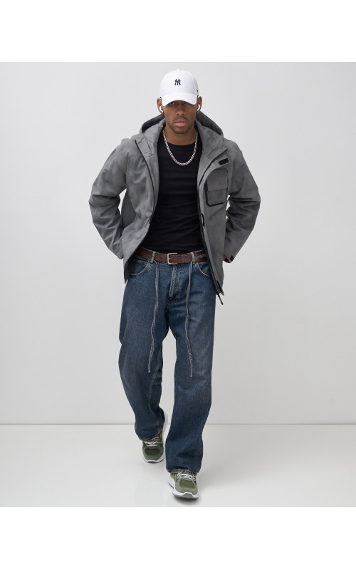 Мужская спортивная куртка для весны и осени, серый, для спорта в Тюмени