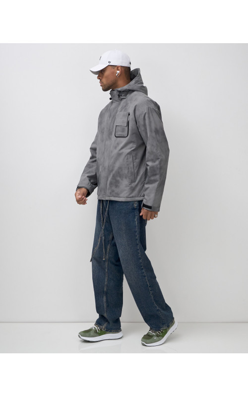 Мужская спортивная куртка для весны и осени, серый, для спорта в Тюмени